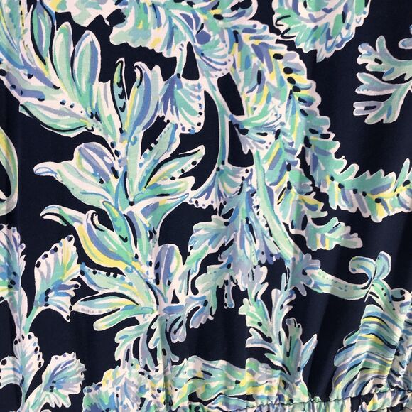 Lilly Pulitzer Size Medium Lula Romper High Tide Navy Scuba Doo Jumper Blue - Picture 14 of 16